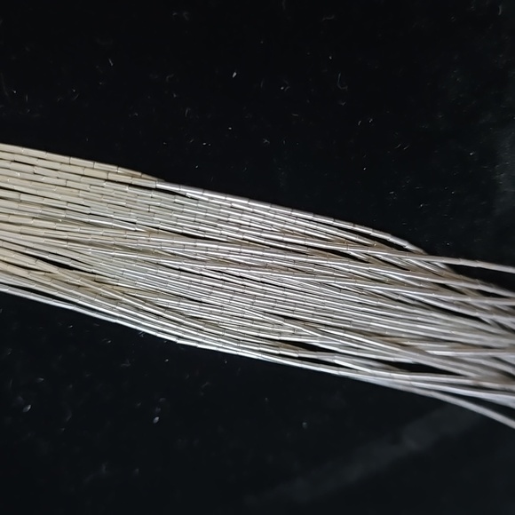 Vintage Navajo Liquid Sterling Silver 30 Strand Necklace 28" - Picture 3 of 9